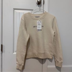 Zara TEXT PRINT SWEATSHIRT SIZE S
